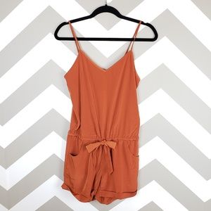 J Crew Burnt Orange Drapey Romper Size XXS NEW
